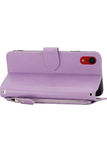 Iphone Xr Kart Tutucu Kickstand Manyetik Kapatma Anti Pu Için Flip Case (Yurt Dışından)