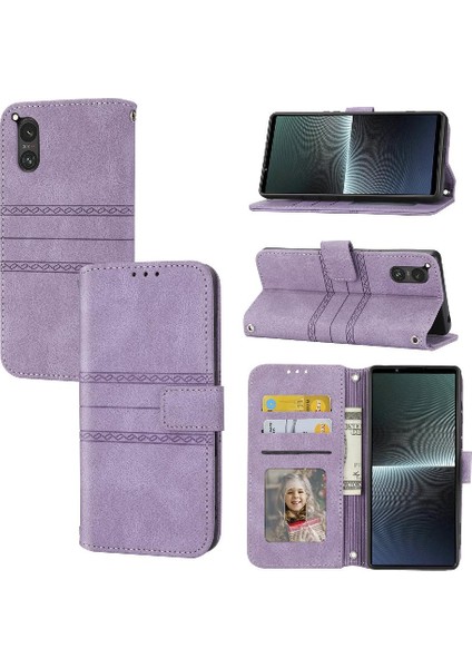 Mays Home1 Sony Xperia 5 V Manyetik Kapatma Darbeye Koruyucu Pu Için Flip Case (Yurt Dışından)