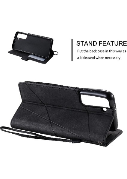 Samsung Galaxy S21 Kart Tutucu Için Kickstand Manyetik Cüzdan Flip Pu (Yurt Dışından) modelleri