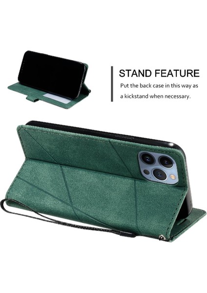 IPhone 14 Için Kılıf Pro Max Kart Tutucu Kickstand Darbeye Cüzdan Flip Pu (Yurt Dışından)