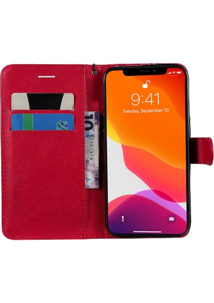 Iphone 13 Pro Için Flip Case Yüksek Kalite Deri Klasik Düz Renk Telefon (Yurt Dışından)