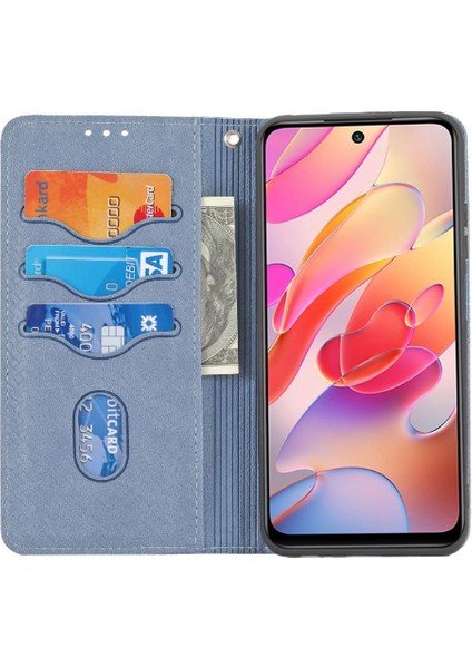Xiaomi Redmi Için Not 10 4g El Cüzdan Pu Deri Kapak Kredi Kartı (Yurt Dışından)