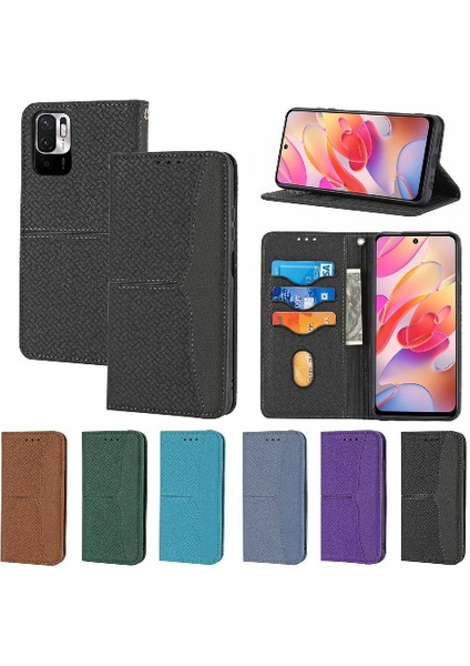 Xiaomi Redmi Için Not 10 4g El Cüzdan Pu Deri Kapak Kredi Kartı (Yurt Dışından)
