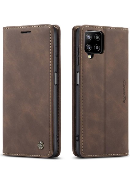 Samsung Galaxy A12 5g Manyetik Kapatma Darbeye Vintage Pu Için Flip Case (Yurt Dışından)