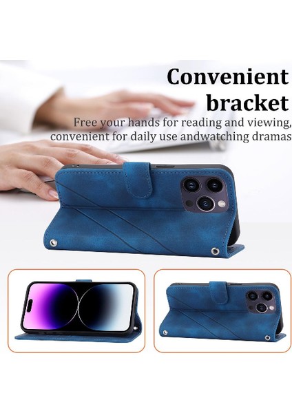 Iphone 14 Için Filp Durumda Pro Max Kickstand Anti Scratch Pu Deri Kayış (Yurt Dışından)