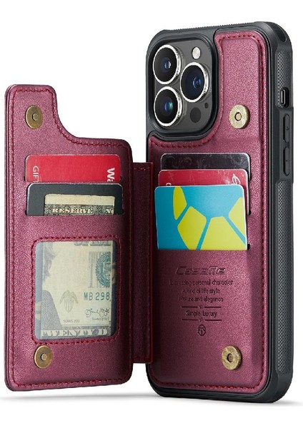 IPhone 14 Pro Max Kart Tutucu Pu Deri Kickstand Için Caseme Cüzdan Kılıf (Yurt Dışından)