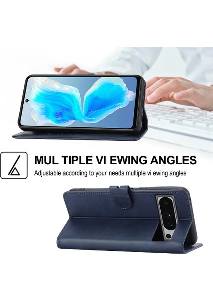 Google Piksel 8 Pro Kabartmalı Kickstand Manyetik Kapatma Için Cüzdan Kılıf (Yurt Dışından)