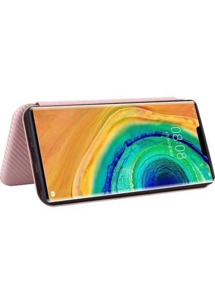 Huawei Mate 30 Pro Için Kılıf Manyetik Karbon Fiber Kart Tutucu ile Tam (Yurt Dışından)