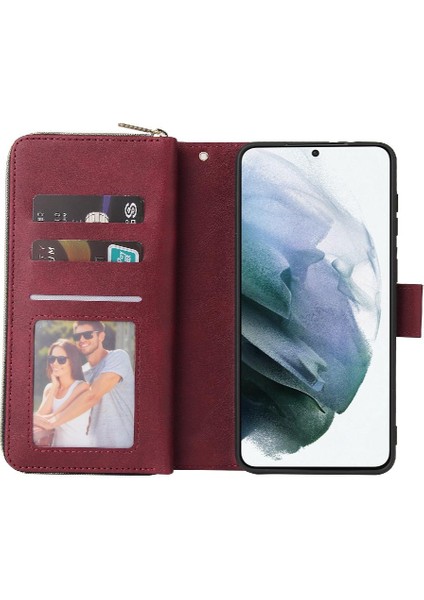 Samsung Galaxy S21 Artı 9 Kart ile El Kayışı Cüzdan Kılıf (Yurt Dışından)