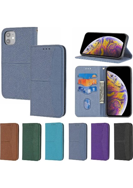 IPhone 12 Flip Folio Kitap Kredi Kartı Tutucu Pu Deri Kapak (Yurt Dışından)