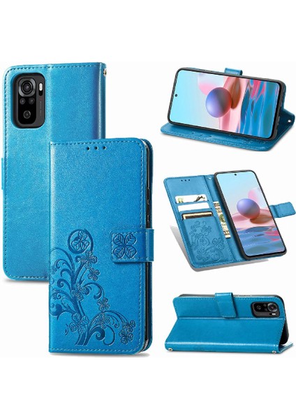 Xiaomi Redmi Için Not 10 4g Dört Yapraklı Yonca Kısa Kayış Kapak Çevirin (Yurt Dışından)