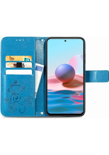 Xiaomi Redmi Için Not 10 4g Dört Yapraklı Yonca Kısa Kayış Kapak Çevirin (Yurt Dışından)