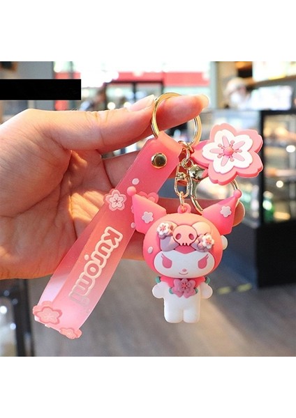 Sanrio Karikatür Sakura Kuromi Hello Kitty Kolye Anahtarlık Anahtarlık Anime Aksiyon Figürleri Koleksiyon Model Oyuncaklar Çocuklar Takı Hediyeler (Yurt Dışından)