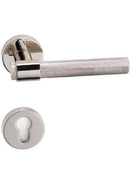 Axel-T Rozetli Kapı Kolu Parlak Nikel Yale