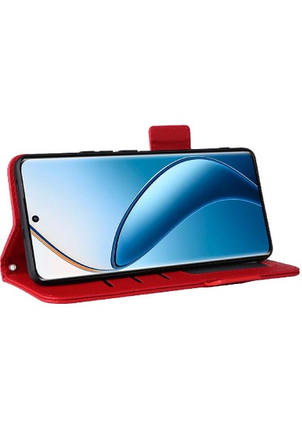 Realme 12 Pro Artı Yan Toka Pu Deri Cüzdan Kart Yuvaları Için Kılıf (Yurt Dışından)