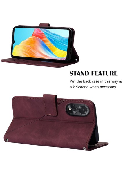 Oppo A38 4g Için Kılıf Pu Deri Cüzdan Kapak Çevirin Folio Kitap Koruyucu (Yurt Dışından)