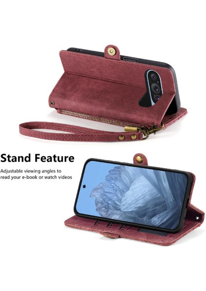 Google Piksel 9 Için Flip Case Basit Iş Kapak Deri Kılıf (Yurt Dışından)