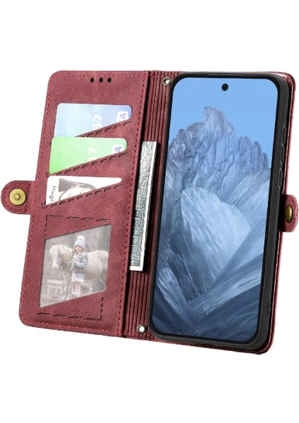 Google Piksel 9 Için Flip Case Basit Iş Kapak Deri Kılıf (Yurt Dışından)