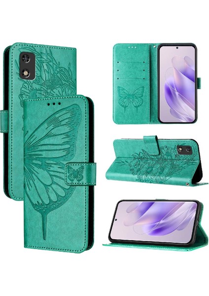 Tecno Pop 5c Premium Deri Kapak Kapak Manyetik Kabartma Için Kılıf (Yurt Dışından)