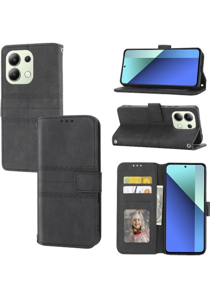 Xiaomi Redmi Not 13 Için Flip Case 5g Pu Deri Manyetik Kapatma Cüzdan (Yurt Dışından)