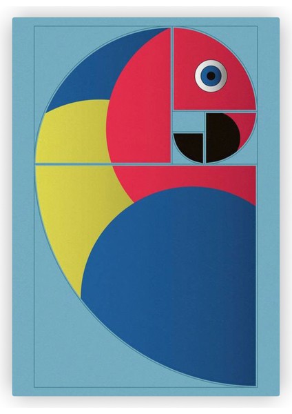 Fibonacci Spirali Papağan Ahşap Poster 20X29 cm