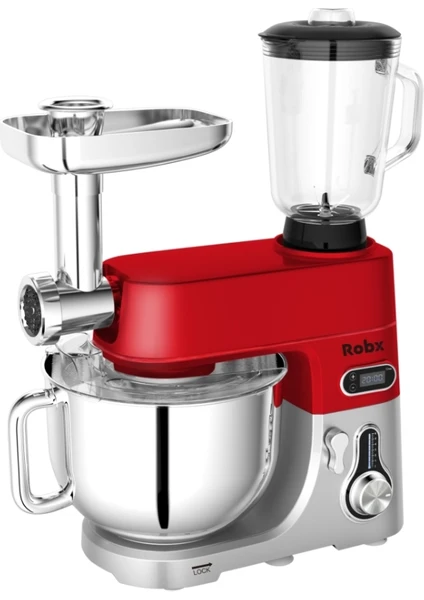 SR50 Döküm Gövde 7 Litre Hamur Yoğurma Kıyma Çekme Erişte Blender Stand Mixer Set