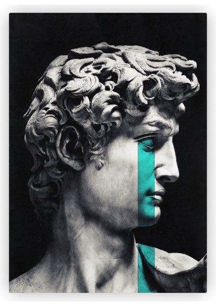 David Davut Heykeli Ahşap Poster 20X29 cm