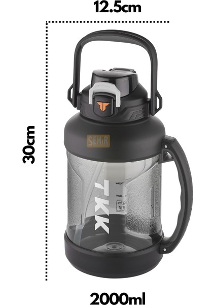 Tkk 2000ML Mega Boy Yeni Koleksiyon Pipetli/pipetsiz Kullanım Boyun Askılı Kulplu Tritan Su Matarası fiyatları