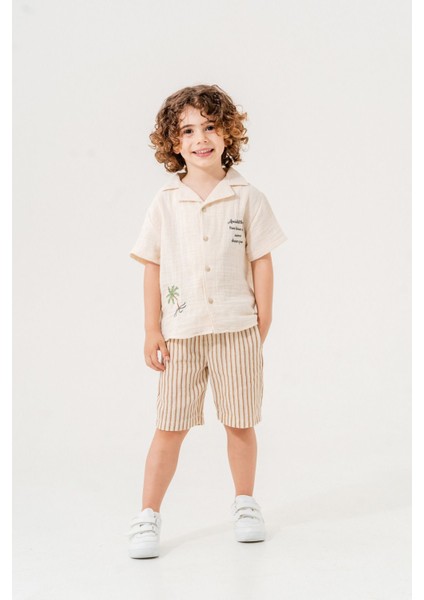 Erkek Çocuk Keten Gömlek Pantolon Takım 2-5 Yaş fiyatları