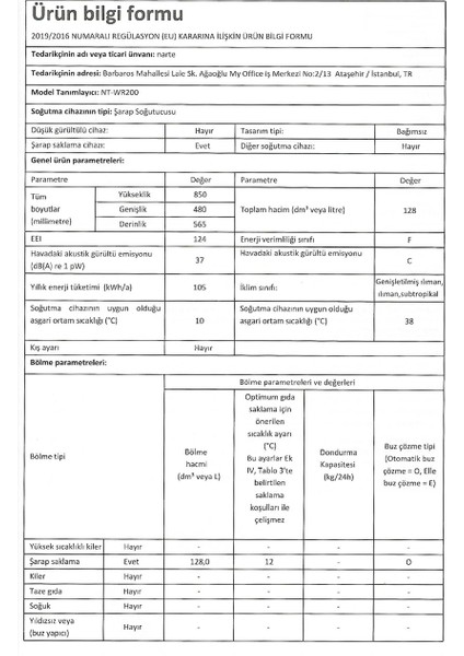 NT-WR200 Meşrubat Soğutucu