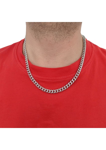 Gri 55 Cm. 7 Mm. Gürmet Erkek Çelik Zincir Dm95 fiyatları