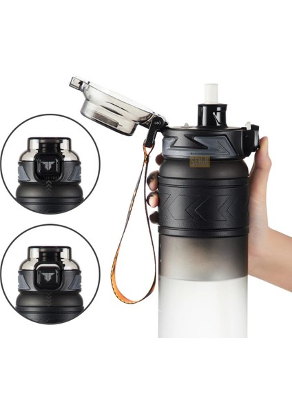 800ML Yeni Koleksiyon Pipetli/pipetsiz Kullanım Çift Renk El Askılı Soft-Touch Tritan Su Matara fırsatları