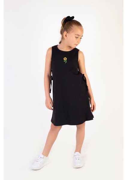 Kız Çocuk Yazlık Kaşkorse Basic Elbise 6-9 Yaş