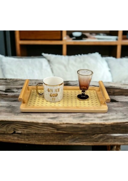 Bambu Kulplu Hazeran Sunum Tepsisi 12*24CM fiyatları