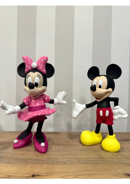 Iki Cadı Tasarım, Mickey Mouse ve Minnie Mouse Ikili Set Hediyelik Dekoratif Obje