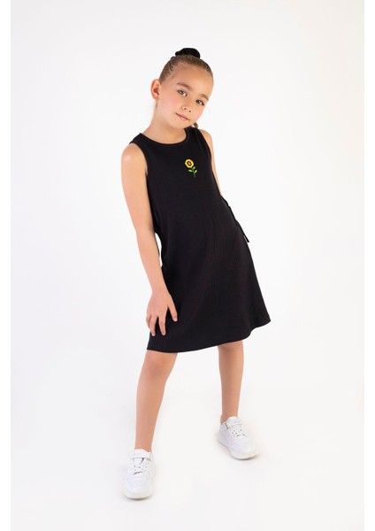 Kız Çocuk Yazlık Kaşkorse Basic Elbise 6-9 Yaş