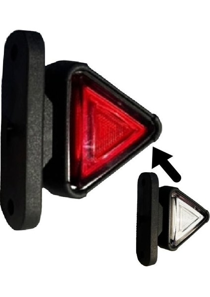 Mini Takoz Üçgen 12-24V Kırmızı-Beyaz