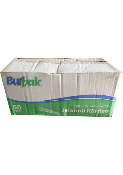 Jelatinli / Poşetli Ahşap Kürdan - 400 Adetlik 50 Paket