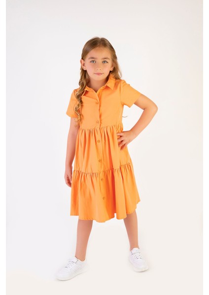 Kız Çocuk Basic Yazlık Poplin Gömlek Elbise 6-9 Yaş modelleri
