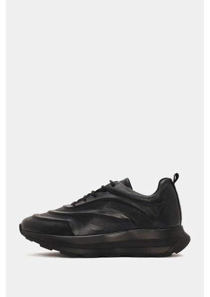 Hello Kadın Siyah Deri Sneaker
