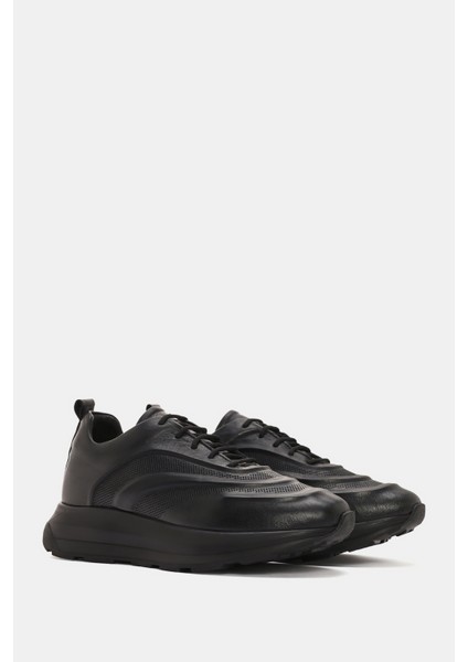 Hello Kadın Siyah Deri Sneaker