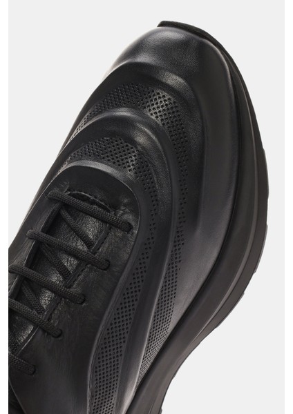 Hello Kadın Siyah Deri Sneaker