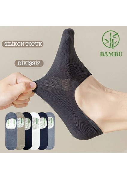 Kral Socks Erkek -  Bambu Babet Çorap Dikişsiz Parfümlü Silikonlu Babet Çorap