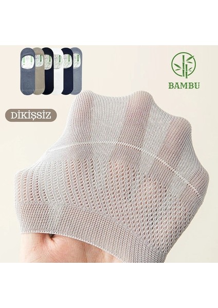 Kral Socks Erkek -  Bambu Babet Çorap Dikişsiz Parfümlü Silikonlu Babet Çorap