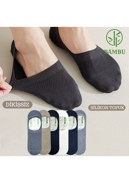 Kral Socks Erkek -  Bambu Babet Çorap Dikişsiz Parfümlü Silikonlu Babet Çorap