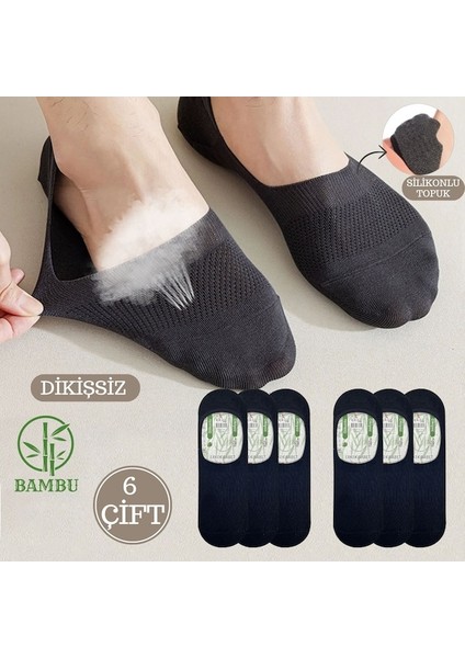 Kral Socks Erkek -  Bambu Babet Çorap Dikişsiz Parfümlü Silikonlu Babet Çorap