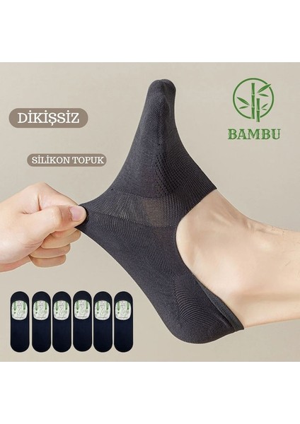 Kral Socks Erkek -  Bambu Babet Çorap Dikişsiz Parfümlü Silikonlu Babet Çorap