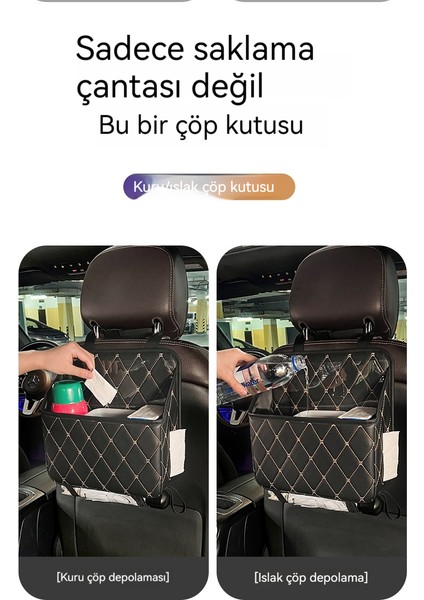 Araba Koltuğu Saklama Asılı Çanta Araba Çöp Kutusu Çok Fonksiyonlu Koltuk Arkası Saklama Çantası Saklama Kutusu (Yurt Dışından)