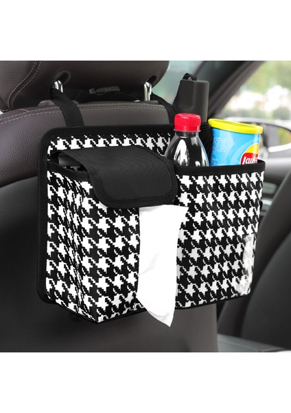 Araba Çöp Kutusu Doku Kutusu 2'si 1 Arada Araba Arka Asılı Katlanır Saklama Çantası (Yurt Dışından)