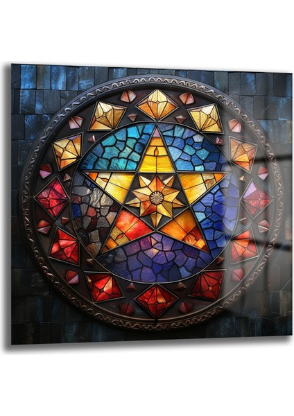 Elmas Yıldız Kare Cam Tablo